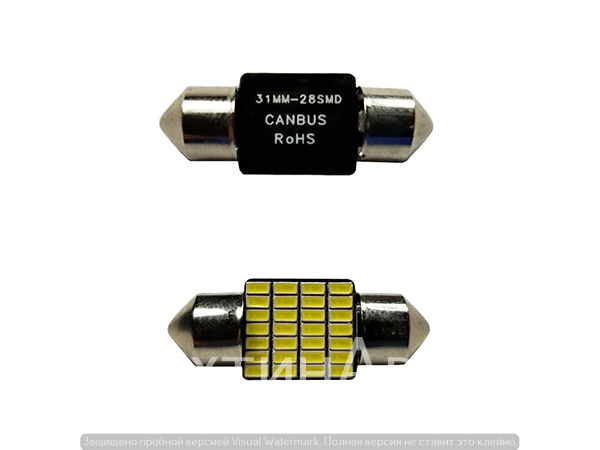 11007 IDV Диод 12v SV8.5/8 (салон,ном.знак) 28 SMD-3014 диод белый canbus с обманкой 31мм AVTO-DEKOR 1100