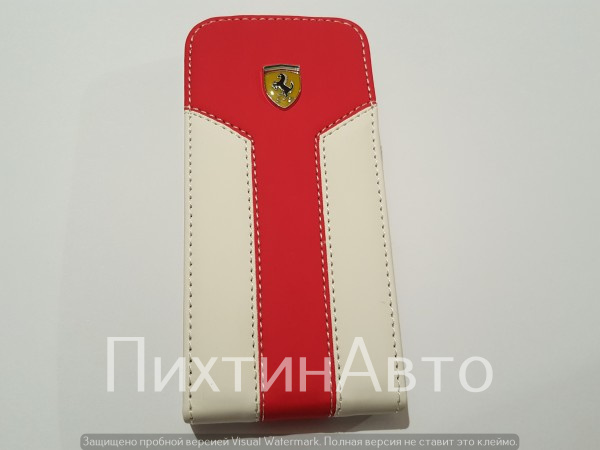 15014 IDV Чехол на iphone5 FERRARI бело-красный 15014