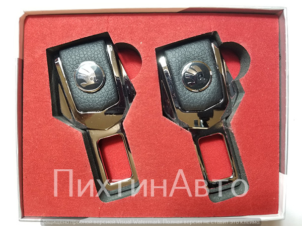 2360 IDV Заглушка ремня безопасности металл+кожа (01) "SKODA" 2360