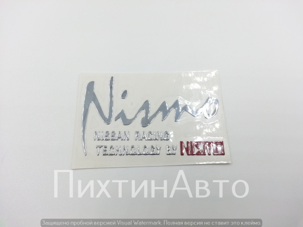 3962 IDV Наклейка металл "NISMO NISSAN Racing Technology by Nismo" хром-красный 55*40мм 3962