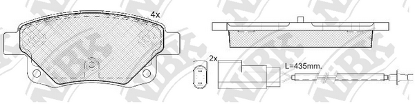 PN0431W NIBK Колодки тормозные FORD TRANSIT CONNECT 06- задн.