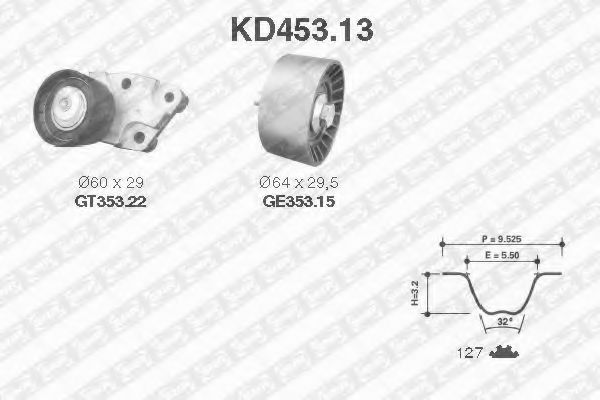 KD45313 SNR-NTN Комплект грм kd453.13