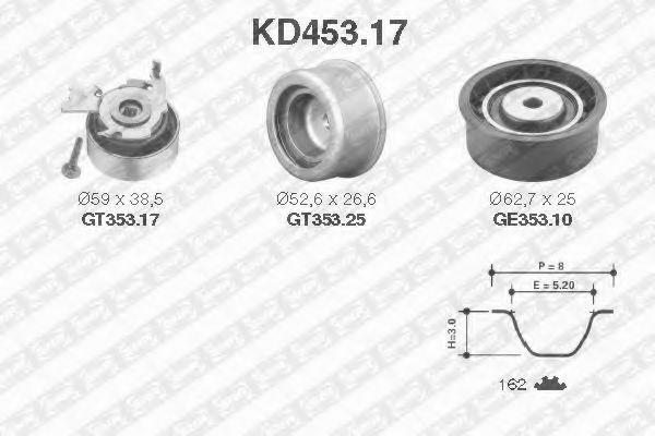 KD45317 SNR-NTN Комплект ГРМ ASTRA H/ZAFIRA 1.4-1.8