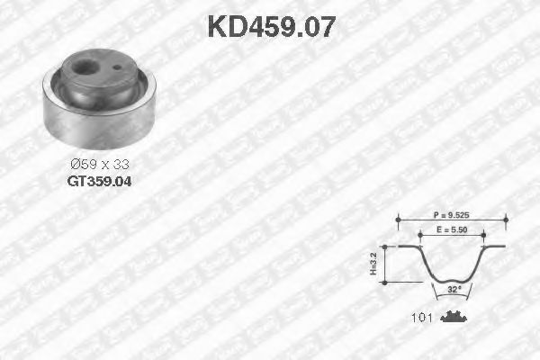 KD45907 SNR-NTN Комплект грм kd459.07