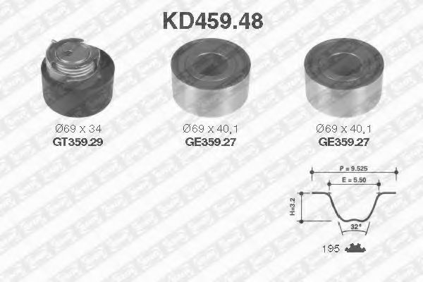 KD45948 SNR-NTN Комплект грм citroen c5,c6/peugeot 407,607/landrover discovery iii,iv 2.7,3.0hdi