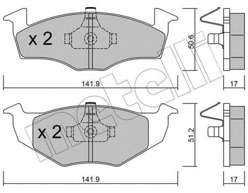 2202060 METELLI колодки тормозные дисковые, комплект