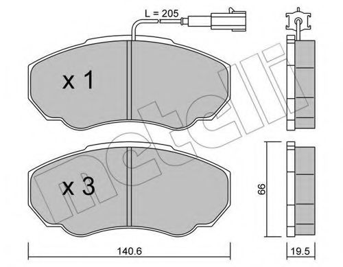 2203250 METELLI колодки тормозные дисковые, комплект