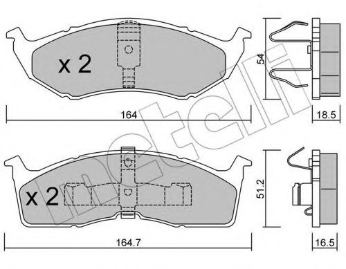 2203560 METELLI колодки тормозные дисковые, комплект передние