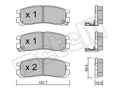 2203980 METELLI колодки тормозные дисковые задние комплект