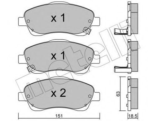 2204500 METELLI колодки тормозные дисковые, комплект