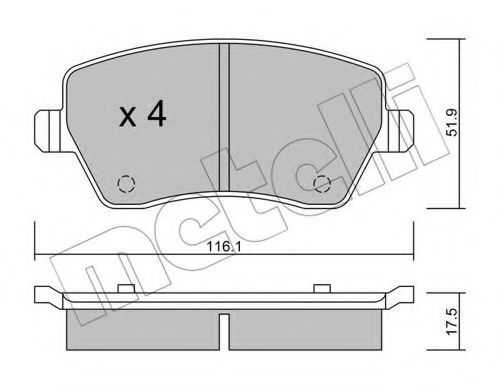 2204850 METELLI колодки тормозные дисковые, комплект