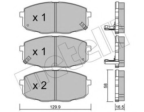 2205130 METELLI колодки тормозные дисковые, комплект