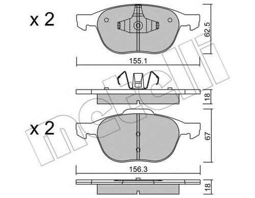 2205340 METELLI колодки торм.пер. Ford Focus 05-