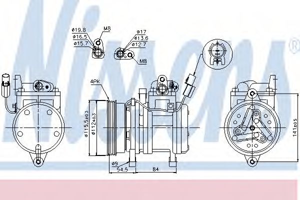 89255 NISSENS компрессор кондиционера kia picanto 05-