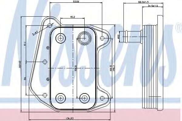 90622 NISSENS радиатор охлаждения масляный