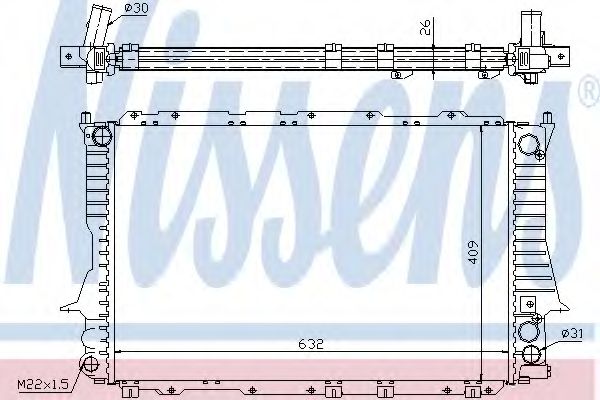 60459 NISSENS Радиатор двигателя VAG A1 2.62.8 92-95