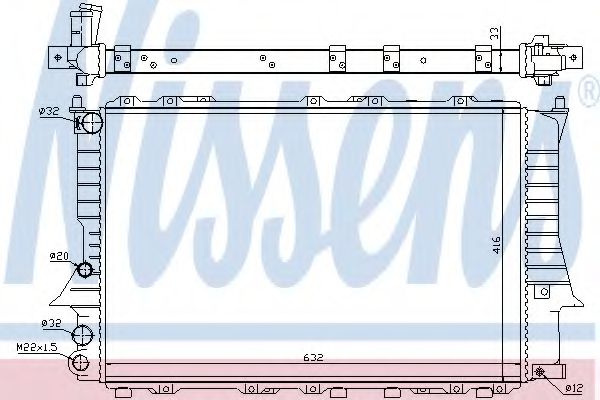 60457 NISSENS радиатор audi a100 91-94 мкпп a6 95-97,-ас1.6-2.3l, 2.4d,2.5td, s4 2.3 turbo