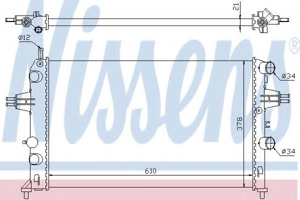 63091 NISSENS Радиатор двигателя OPEL ASTRA G 1.2-1.4 98-5