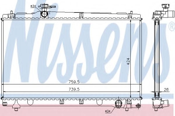 64670A NISSENS Радиатор двигателя 6467A