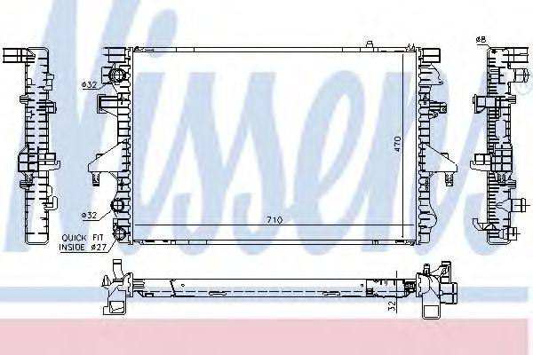 65282A NISSENS Радиатор VW T5 1.9TD2.TD 3- (VW223)