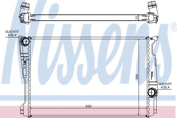 60808 NISSENS Радиатор системы охлаждения bmw x3 f25 x3 18d 10-