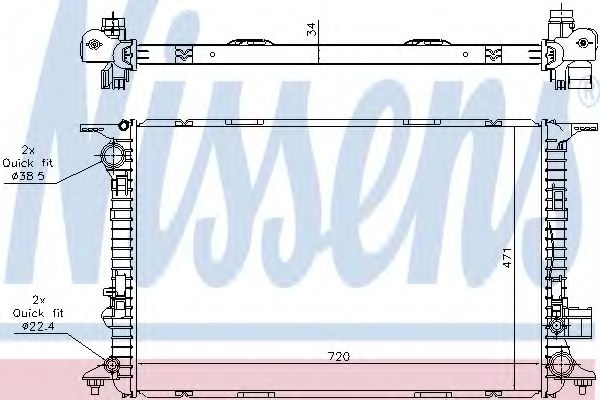 60327 NISSENS радиатор audi a8 2.0t-3.0t3.0td 10-