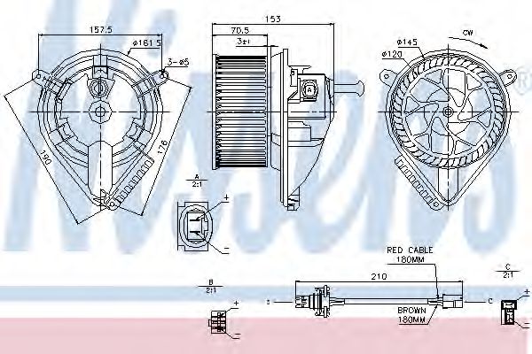 87039 NISSENS Вентилятор салона MERCEDES SPRINTER 95-