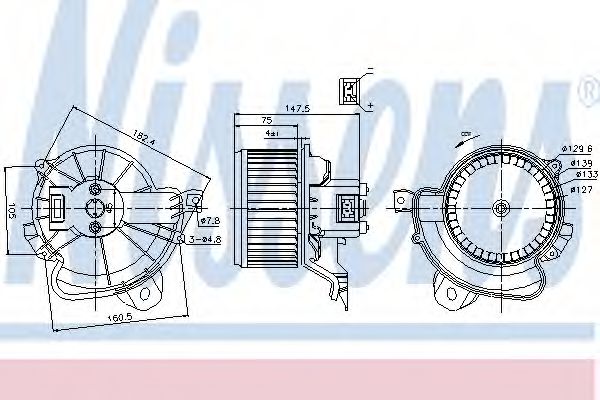 87086 NISSENS Вентилятор отопителя салона - fiat grande punto  05-