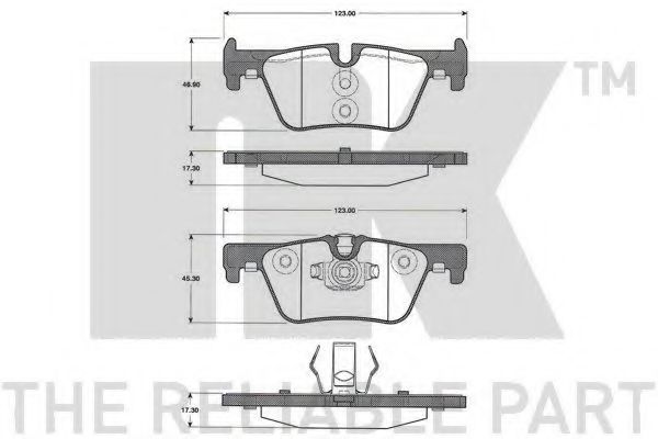 221555 NK Колодки тормозные задние BMW 1(F20)/2(F22)/3(F30)/4(F32) 10- NK