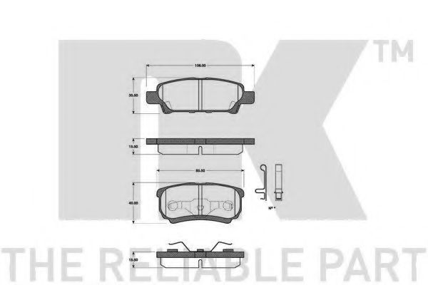 223027 NK Колодки тормозные MITSUBISHI LANCER 03- задн.