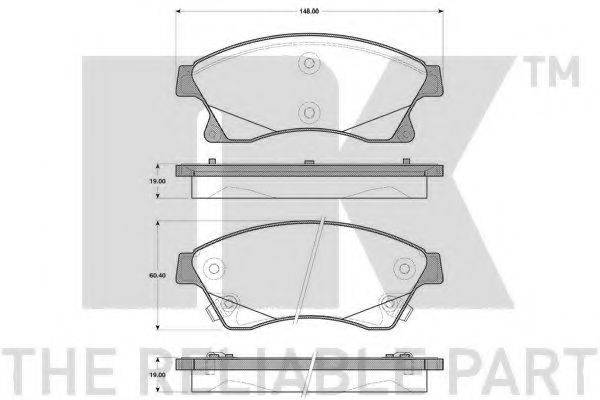 223644 NK Колодки тормозные передние R15 GM CRUZE/ASTRA J 10- NK