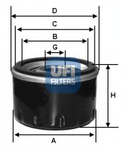 2325300 UFI Toyota CorollaCamry масляный фильтр