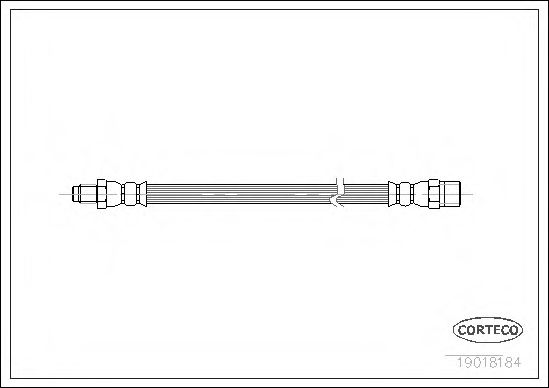 19018184 CORTECO шланг тормозной re vw t4