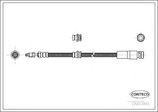 19032981 CORTECO шланг тормозной fr ford fiestafusion 02