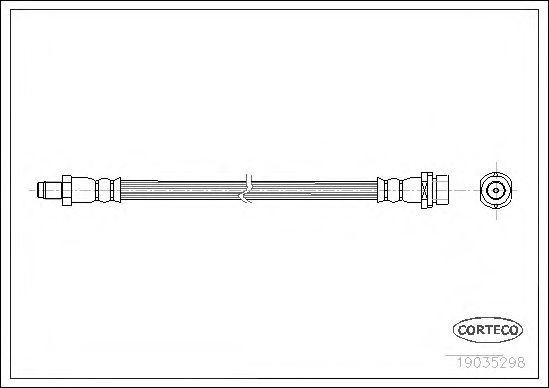 19035298 CORTECO Шланг тормозной FORD TRANSIT 06- задн. лев/прав. (415мм)
