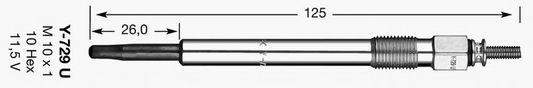 4119 NGK Свеча накала D-Power 34 Y-729U