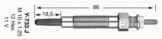 6592 NGK Свеча накаливания D-POWER DP13 Y-733J (в уп. 10 шт)