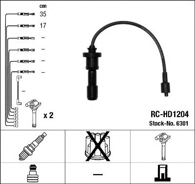 6301 NGK Провода зажигания к-т 631 RC-HD124