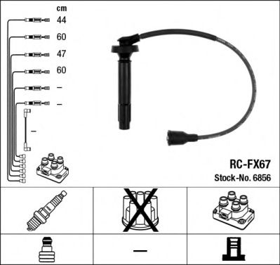 6856 NGK провода зажигания к-т rc-fx67