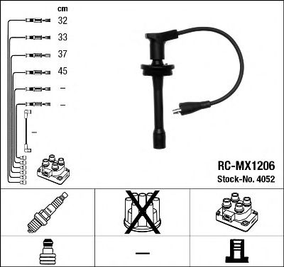 4052 NGK Провода зажигания к-т 452 RC-MX126