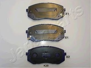 PAK20AF JAPANPARTS К-т торм.колод.диск.пер.Kia Carens lll 06-