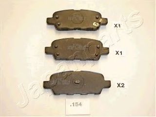 PP154AF JAPANPARTS Комплект тормозных колодок, дисковый тормоз