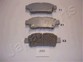 PP258AF JAPANPARTS Колодки торм.диск.зад.Toyota Previa 2.0,2.4 00-