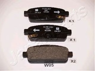 PPW05AF JAPANPARTS КОЛОДКИ ТОРМОЗНЫЕ ДИСКОВЫЕ К-Т 4 ШТ.