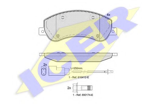 141793 ICER к-т колодки frd transit 2.2tdci2.4tdci2.3 16v 06- пер