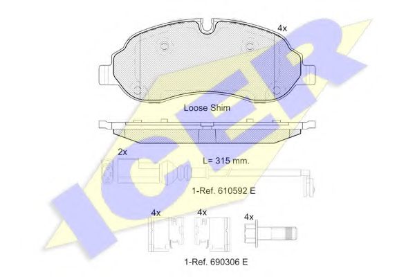 142217 ICER Колодки Ford Transit VIII al 14