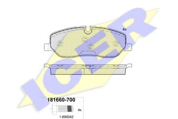 181660700 ICER Колодки тормозные