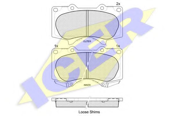 181665 ICER тормозные колодки