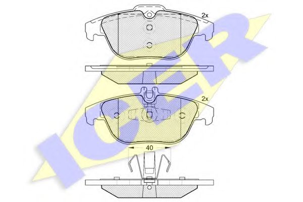 181900 ICER к-т колодки mer w204x204c207 07- зад