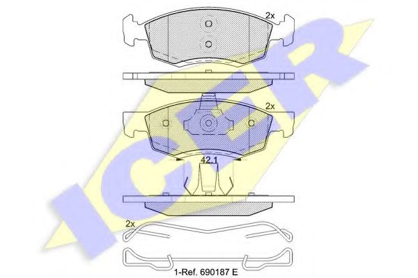 181924 ICER тормозные колодки передние